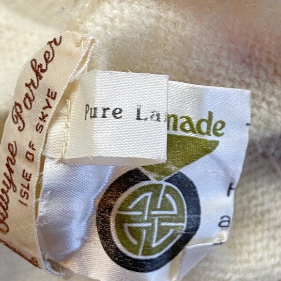 ISLE OF SKYE Women Lambs Wool Embroidered Sweater Sz M Ivory Crew Neck 8A-9 - Picture 11 of 12